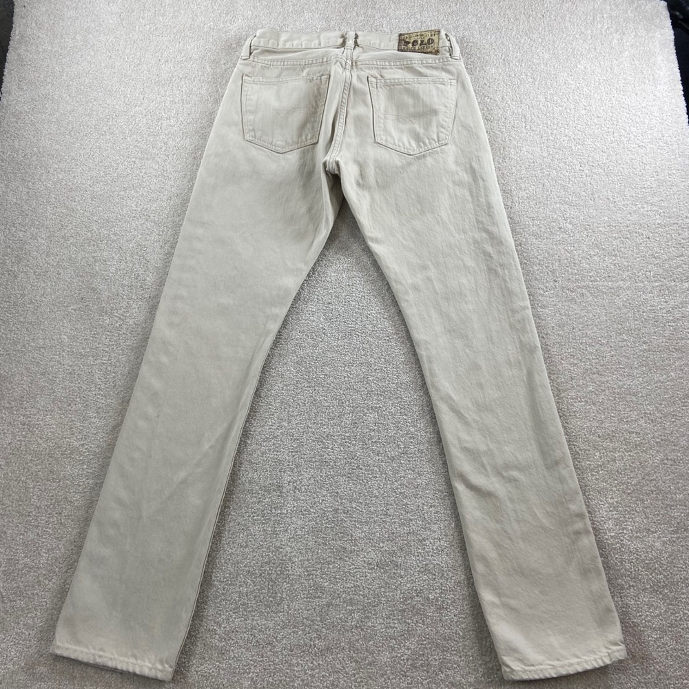 Polo Ralph Lauren Jeans Mens 30/34 Bone White Slim Fit Hudson Bone Denim Pants